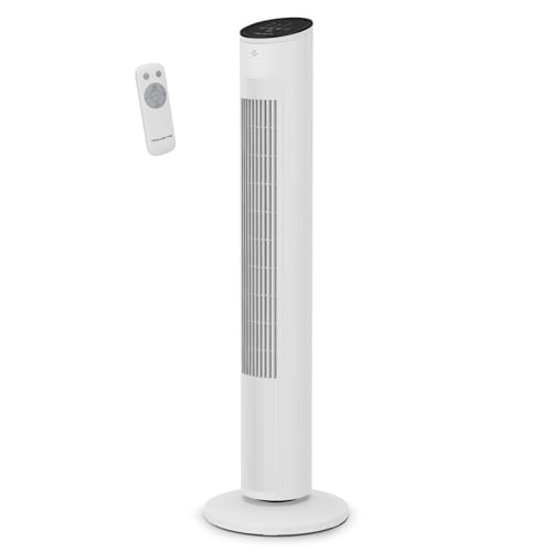 Rowenta Eole Ultra VU6871 Ventilatore a torre con 40 W di potenza e fino a 6 metri di gamma, silenzioso, funzione notturna, 3 impostazioni, pannello di controllo elettronico, spegnimento automatico,