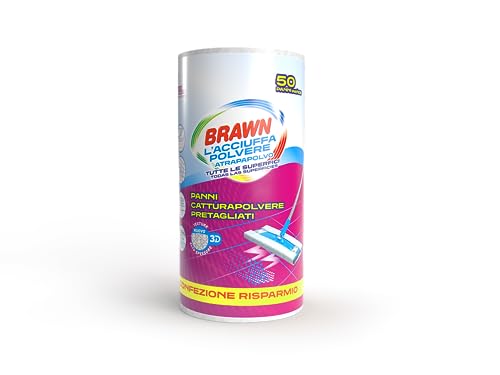 Brawn acciuffapolvere rotolo 50 strappi - Panni Cattura Polvere - Ideali per Tutte le Superfici – Brawn - Formato: 50 Panni