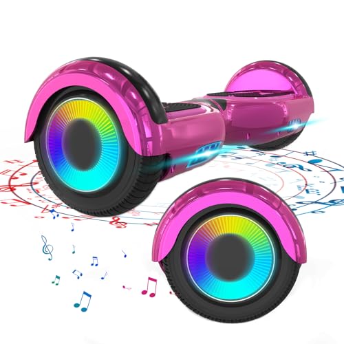 ELEKGO Hoverboard 6,5 pollici con altoparlante Bluetooth Scooter autobilanciato, motore colorato, luci a LED per bambini