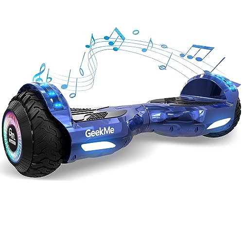 GeekMe Hoverboards 6.5 pollici Ruote a Doppio Motore, Hoverboard Auto Bilanciante Con Luce LED, Bluetooth Intelligente, Sistema di Autobilanciamento, Regali per Bambini