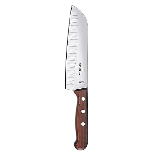Victorinox Wood, coltello Santoku, acero modificato, lama intagliata, 17 cm, confezione regalo