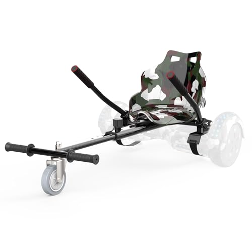 MEGA MOTION Hoverboard Kart, Hoverboard con sedile adatto a tutte le bici senza pedali da 6,5"-10", Supporto da Kart per Scooter Regolabile Adatto per Adulti e Bambini (Esercito Verde)