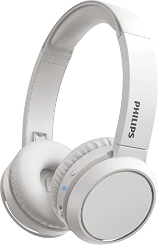 PHILIPS H4205WT/00 Cuffie Bluetooth con Tasto Bass Boost, Bluetooth, 29 Ore di Riproduzione, Funzione Ricarica Rapida, Isolamento dai Rumori, Richiudibile, Bianco (White)