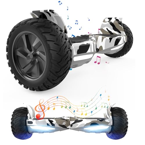 VOUUK Hoverboard fuoristrada HM da 8,5 pollici, controllato da app, con Bluetooth e luci LED, motore potente, adatto per adulti e bambini…