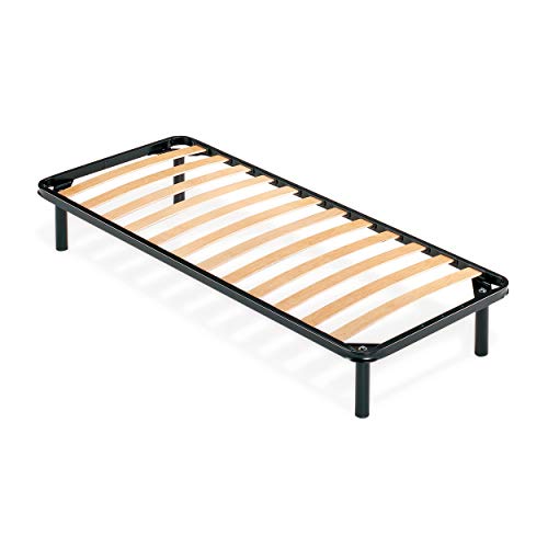 Nuvola™ - Rete Letto Piazza e Mezzo 120x200 con Doghe in Legno - Ortopedica, 4 Piedi Smontabili - Struttura in Ferro Rinforzata - Compatibile con Tutti i tipi di Letti e Materassi