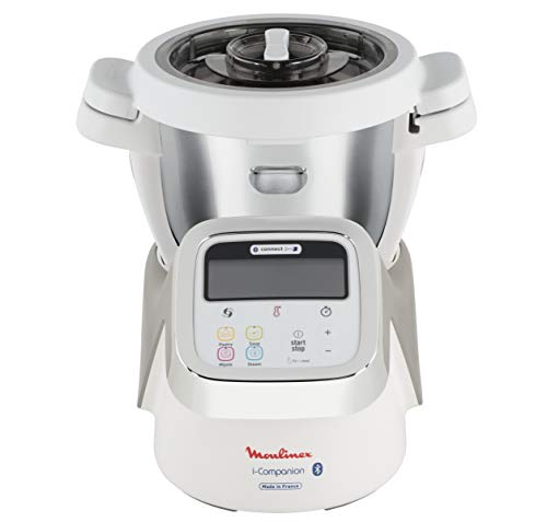 Moulinex HF900110 i-Companion Robot Multifunzione da Cucina, Connesso alla sua App Dedicata, 1550W, Argento/Bianco