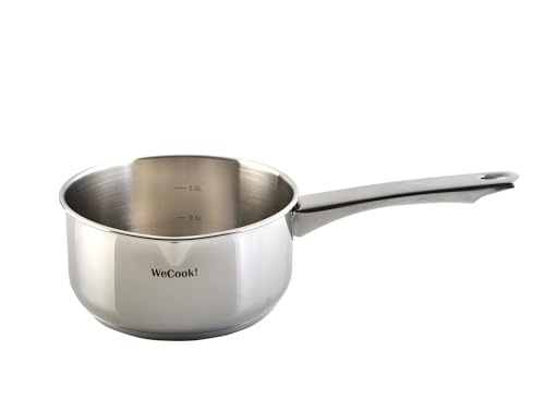 Wecook! Pentola per induzione in acciaio inox 18/10 - Eleganza e Precisione in Cucina con Scala Graduata. Adatta a Induzione, Ø 20 cm, 2,7 litri di Capacità."