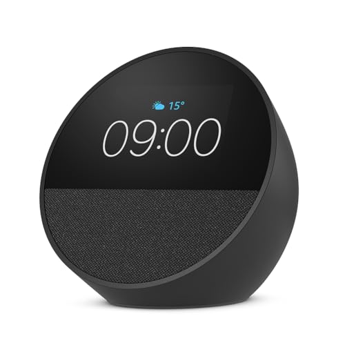 Nuovo Amazon Echo Spot (modello 2024) | Sveglia intelligente con suono di qualità e Alexa | Nero