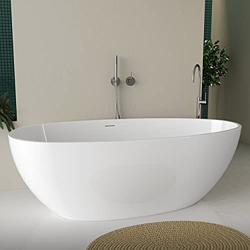 Vasca da bagno freestanding da design centro stanza in acrilico 180 x 90 (Bianco Lucido)