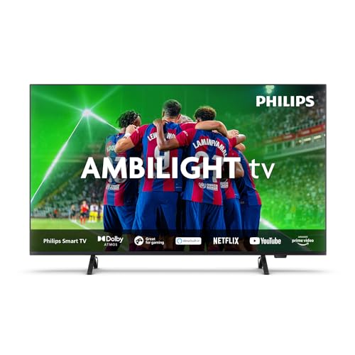 Philips Ambilight 55PUS8319 4K LED Smart TV - Display 55’’ con piattaforma Titan OS Pixel Precise Ultra HD e Dolby Atmos Sound, funziona con Alexa e Google Voice Assistant - Cornice nera opaca