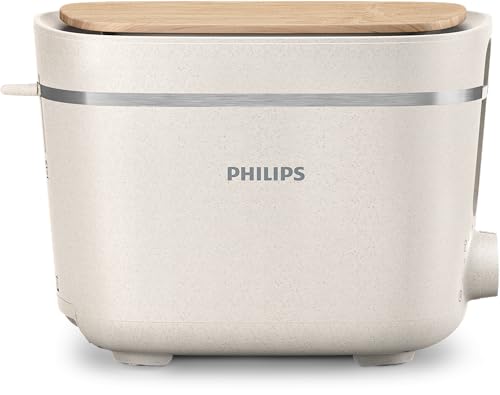 Philips HD2640/10 Tostapane Eco Conscious Collection in plastica riciclata al 100%, 8 livelli di doratura, Crema