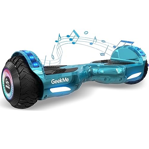 GeekMe Hoverboards 6.5 pollici Ruote a Doppio Motore, Hoverboard Auto Bilanciante Con Luce LED, Bluetooth Intelligente, Sistema di Autobilanciamento, Regali per Bambini