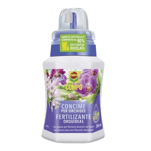 COMPO, Concime Liquido per Orchidee, Fertilizzante organo-minerale con guano, 250 ml