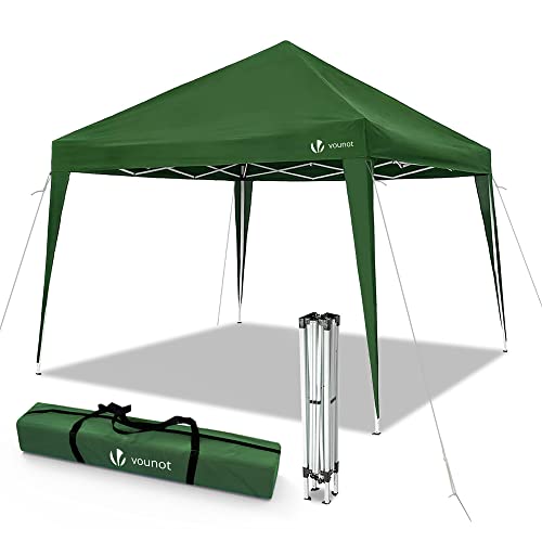 VOUNOT Gazebo Pieghevole da Giardino 3x3 M, Mercato Tenda Pop up con 4 Sacchi di Sabbia di Peso e Sacca di Trasporto, Verde