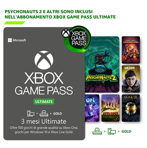 Abbonamento Xbox Game Pass Ultimate - 3 Mesi | Psychonauts 2: Standard è incluso con l'abbonamento | Standard | Xbox & Windows 10 - Codice download