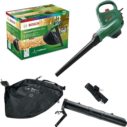 Bosch Soffiatore/Aspiratore Elettrico Universalgardentidy 3000, 3000 W, Sacco Di Raccolta Da 50 L, Verde