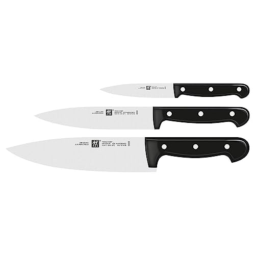 ZWILLING Twin Chef 2 Set di Coltelli, Acciaio Inossidabile, Nero, 3 Pezzi