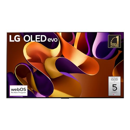 LG OLED evo 65'', Serie G4 2024, OLED65G45LW, Smart TV 4K, Design One Wall, Processore α11, Brightness Booster Max, 60W, Dolby Vision, Wi-Fi 6, 4 HDMI 2.1 4K@144Hz, GSYNC, VRR, ThinQ AI, webOS 24