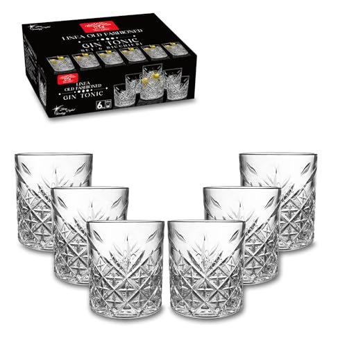 ARCA, Set di 6 Bicchieri Old Fashioned Vetro per Gin Tonic, Cocktail, 33 cl