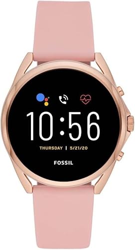 Smartwatch FOSSIL touch screen 5 LTE Generazione con altoparlante, frequenza cardiaca, notifiche NFC e smartphone, oro rosa., Cinghia FTW60753