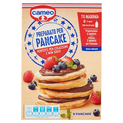 Cameo Preparato per Pancake, di Facile Preparazione, Miscela per Impasto per Circa 9 Pancakes, Ideali per la tua Colazione, Senza Coloranti, Senza Olio di Palma, 250 g Complessivi