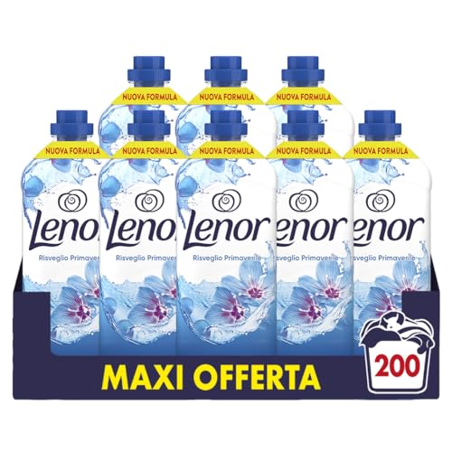 Lenor Ammorbidente Lavatrice Concentrato, 200 Lavaggi (8x25), Risveglio Primaverile, Freschezza Di Lunga Durata, Lenzuola Profumate Fino A 1 Settimana