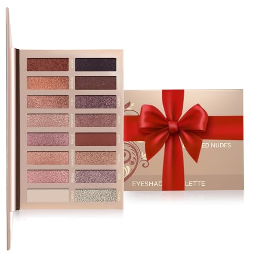 Palette Ombretti Trucchi Make Up Occhi - 16 Colori Nudo Satinati e Matte Professionali - Altamente Pigmentata, Caldo Bronzo Naturale - Set Vegano/Non Testato Sugli Animali