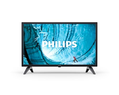 PHILIPS 24PHS6019 HD LED Smart TV - Display 24’’ con piattaforma Titan OS, Pixel Plus HD e audio Dolby Digital, funziona con Alexa e Google Voice Assistant – Cornice nera opaca