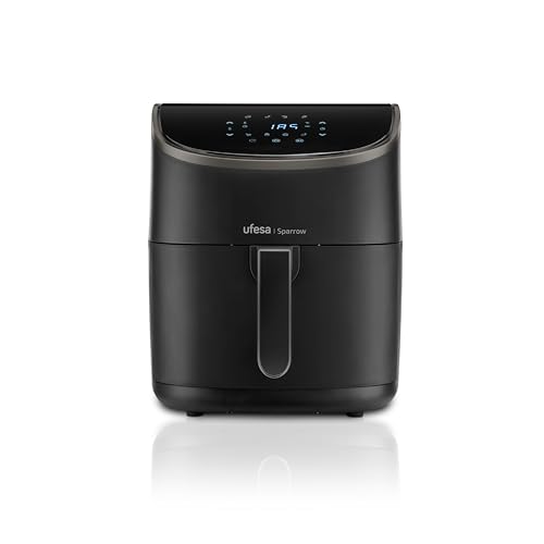 Ufesa Sparrow Friggitrice Aria, 6 L, 8 Programmi, 1700 W, Digitale, Timer, Temperatura 80ºC - 200ºC, BPA e PFOA Free, Cestello e Vassoio antiaderenti