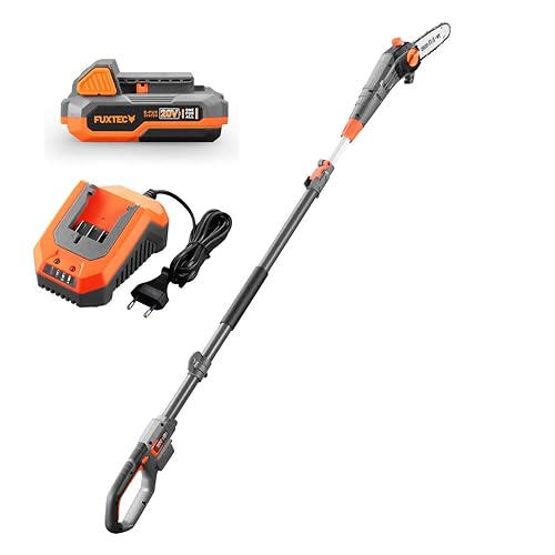 Fuxtec Potatore telescopico svettatore Motosega a Batteria 20V Senza Fili FX-E1HE20 – Set con Batteria – Lama e Catena Oregon- per Alberi, Rami e cespugli