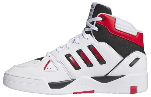 adidas MIDCITY Mid Shoes, Scarpe da Basket Uomo, Cloud White/Collegiate Red/Core Black, 43 1/3 EU