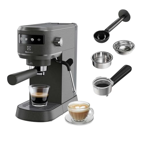 Electrolux Explore 6 Macchina per Caffè Espresso e Cappuccino E6EC1-6BST, 2 tazze, tecnologia ThermoBlock, set filtro 2-1 incluso, Caffè in Polvere e Cialde E.S.E., colore nero