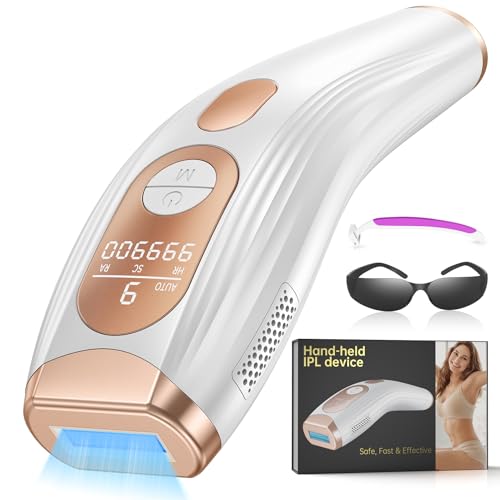 IPL Epilatore Luce Pulsata, 3 in 1 Ad Alta Efficienza Laser Epilatore Luce Pulsata con HR/SC/RA, 9 livelli di energia, 999,900 Lampi, 600 NM Epilatore a Luce Pulsata per Donna, Uomo, Viso