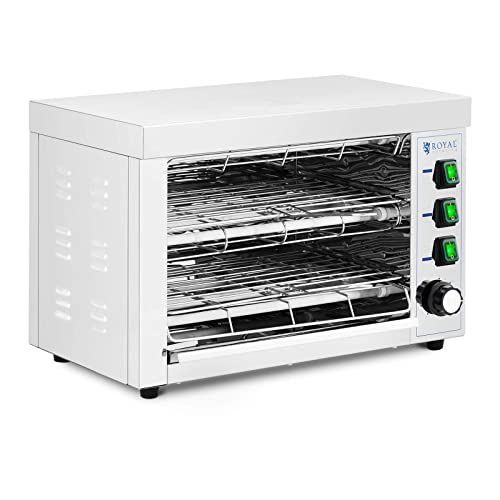 Royal Catering Tostiera Elettrica Piastra per Panini RCPES-340 (Timer 0-30 min, 3150 W, Acciaio Inox)