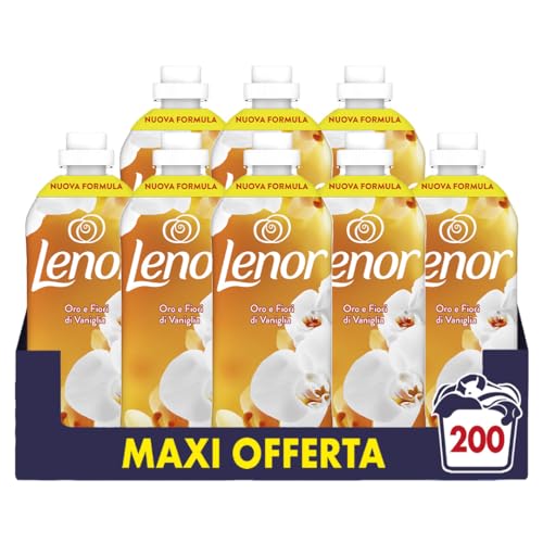 Lenor Ammorbidente Lavatrice Concentrato, 200 Lavaggi (8X25), Oro E Fiori Di Vaniglia, Nuova Formula 3x Profumo Più Duraturo